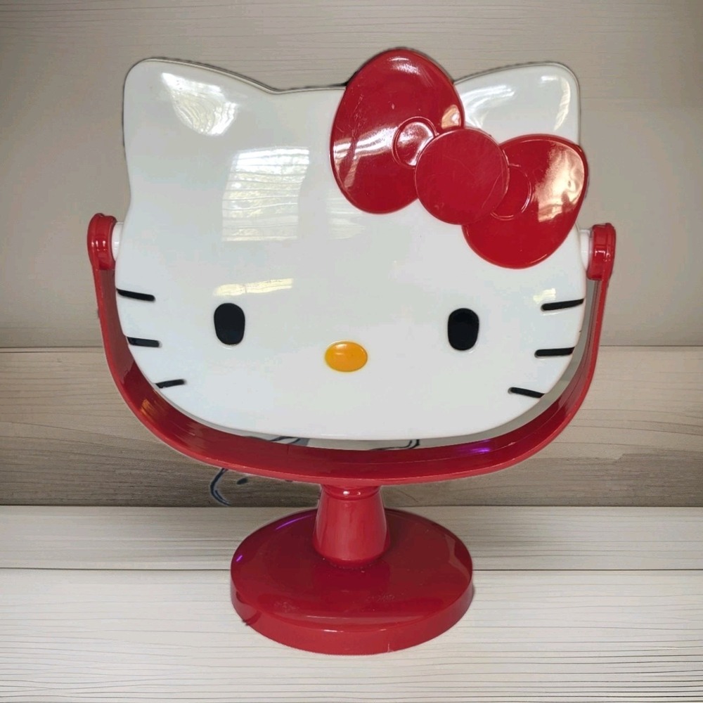 Hello Kitty Mirror Red And White tabletop Vanity Beauty Makeup Cute Kawaii Girls